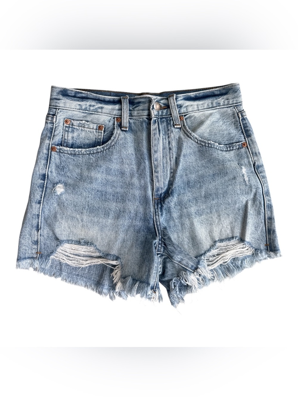 PISTOLA High Rise Cut Offs Denim Shorts